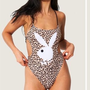 PLAYBOY / YANDY Animal Print Cut-Out Swimsuit
